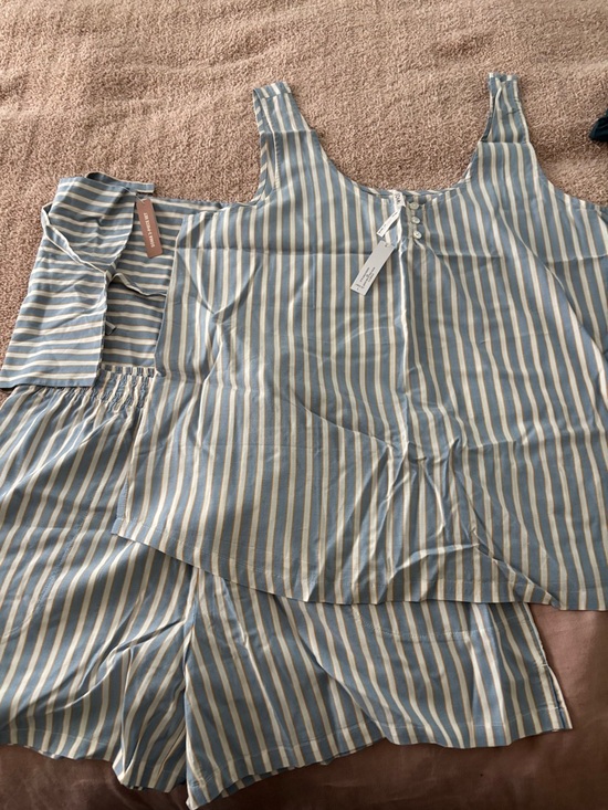 Soma Other - Soma Blue and Cream Striped Pajama Set